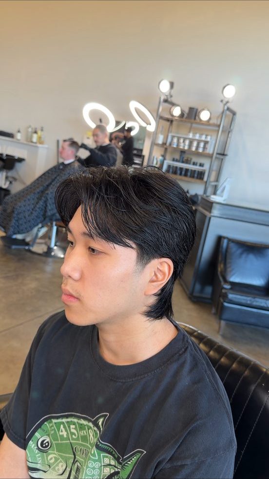 Middle part flow on thick straight hair