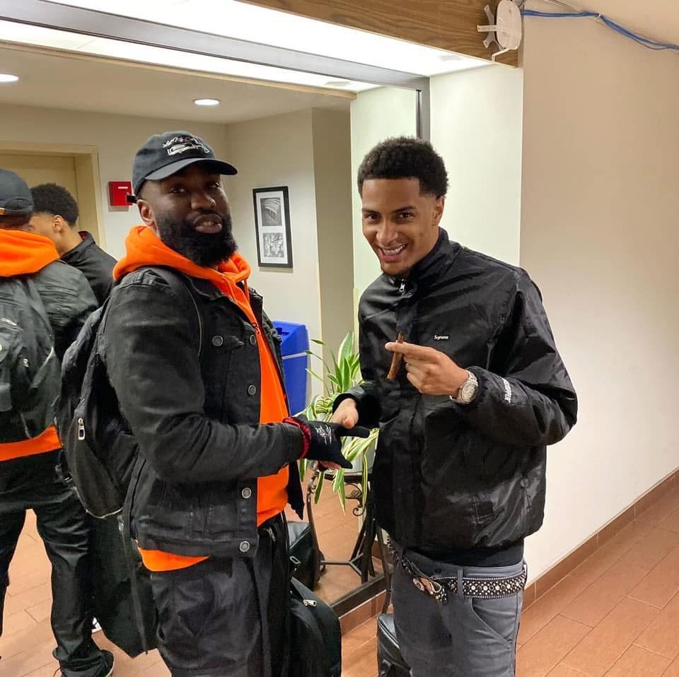 With a client